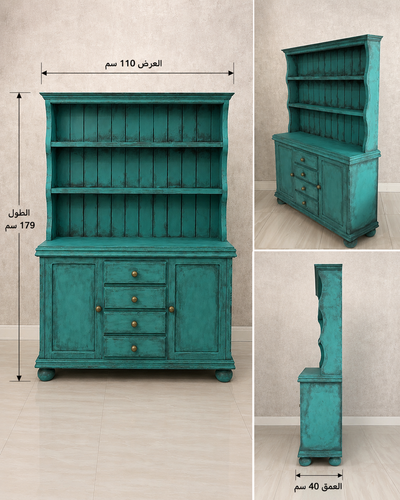 Vintage rustic blue cabinet