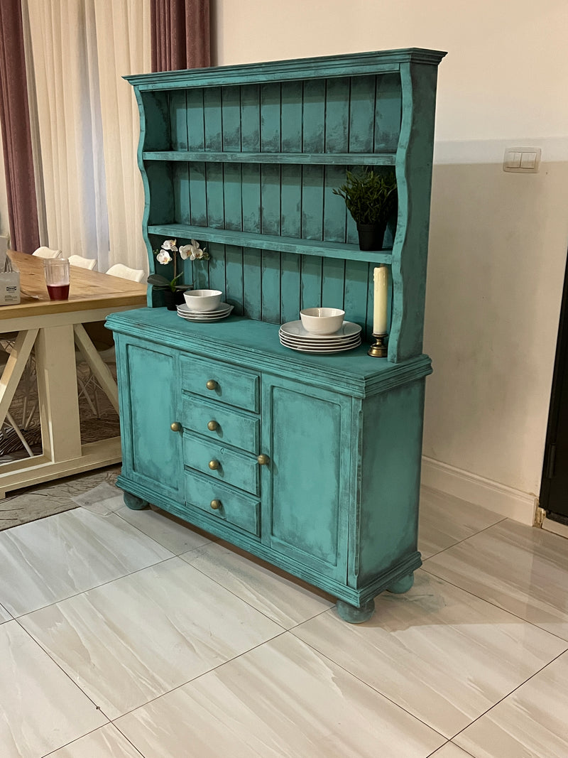 Vintage rustic blue cabinet