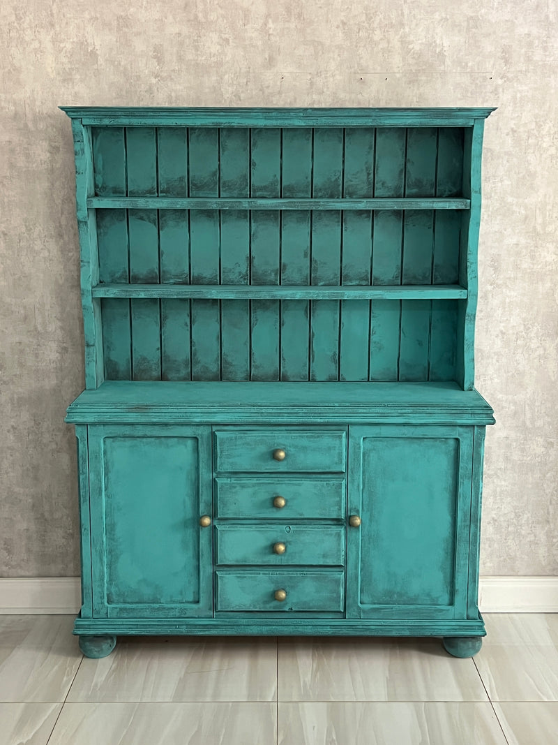 Vintage rustic blue cabinet