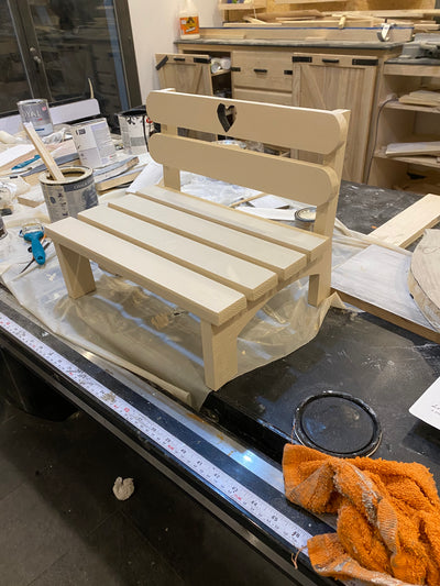 Newborn Rustic White Bench