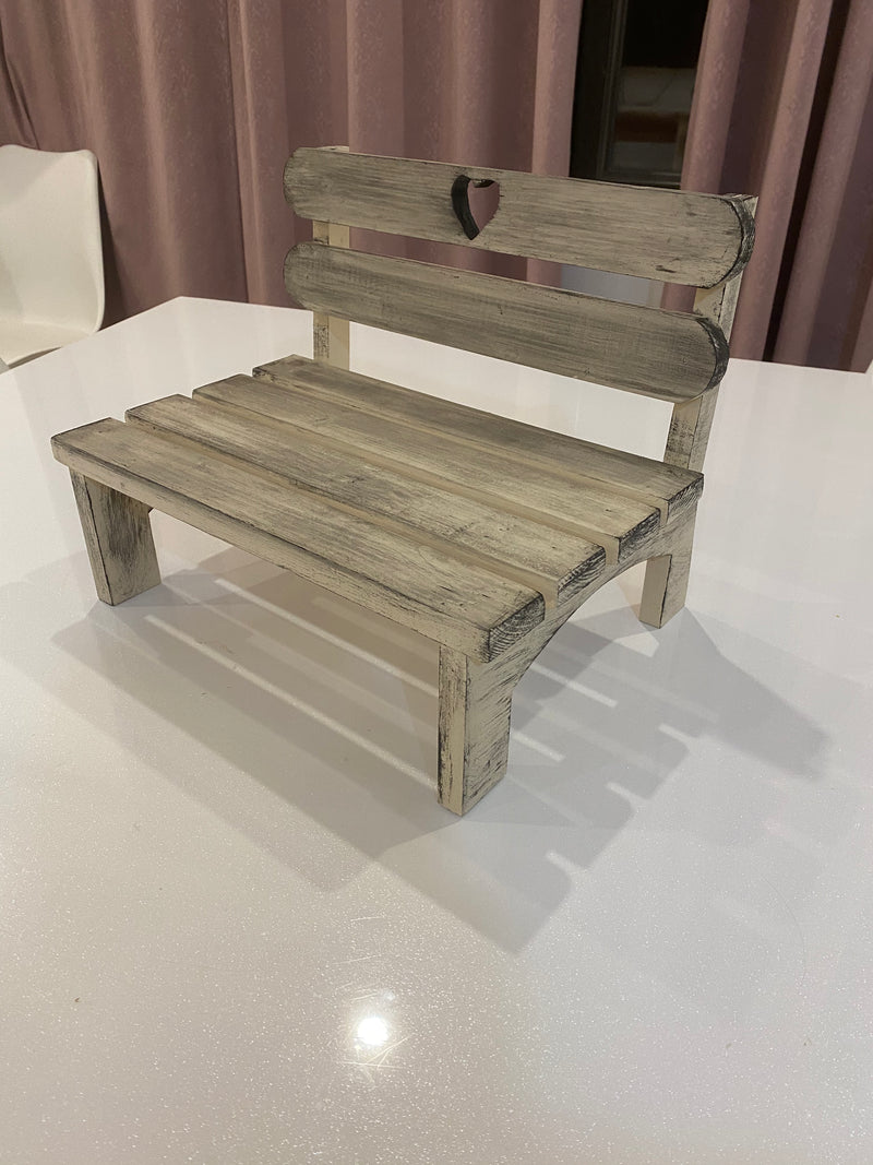Newborn Rustic White Bench