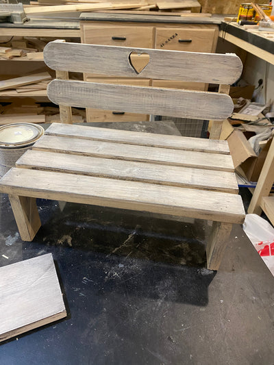 Newborn Rustic White Bench