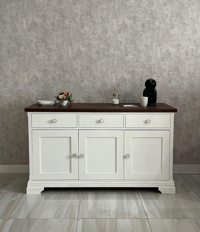 Cream wooden storage cabinet